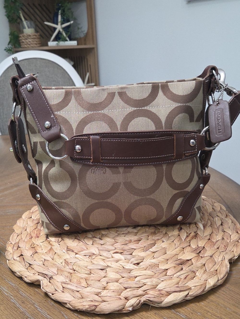 Vintage Coach Madison Op Art Signature Hobo Bag J1K-2266 - Like New